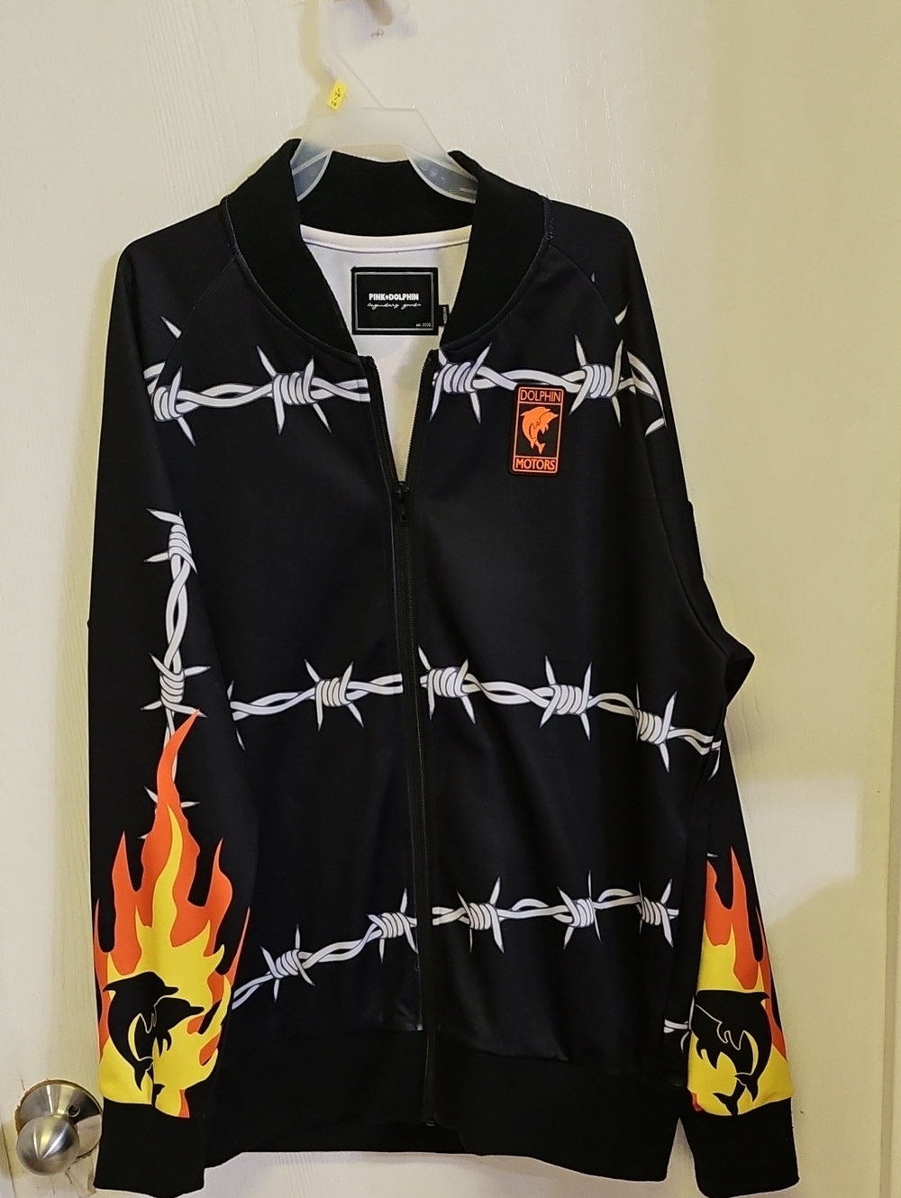 Pink Dolphin Black & White Graphic Zip Jacket